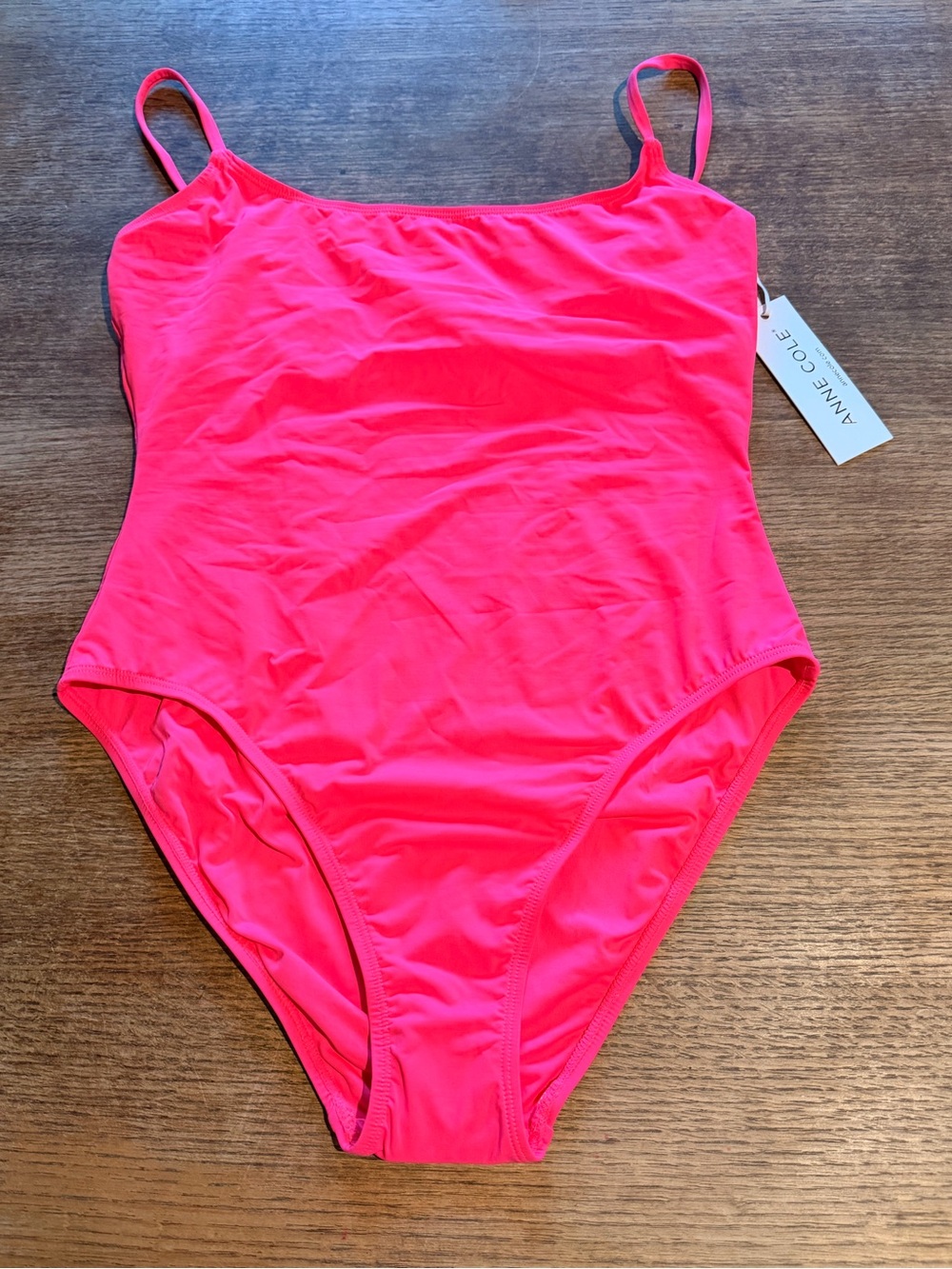 Anne Cole Hot Pink Scoop One-Piece Swimsuit